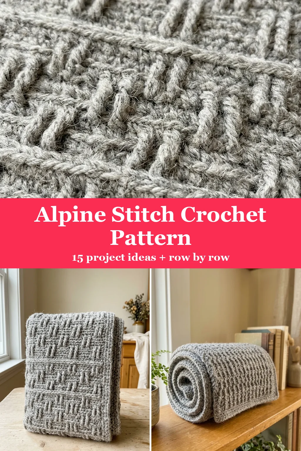 Alpine stitch crochet pattern project ideas